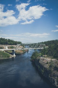 bridge over french river ontario canada