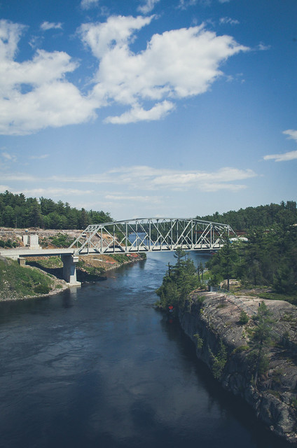 bridge over french river ontario canada