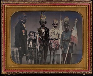 Daguerreotype of children in creepy costumes victorian
