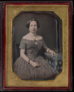 daguerreotype of victorian girl hand tinted