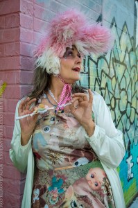 colorful alternative style on an older woman