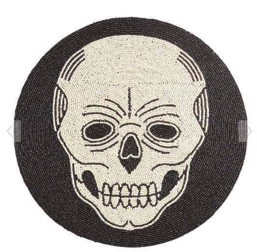 beaded skull placemat