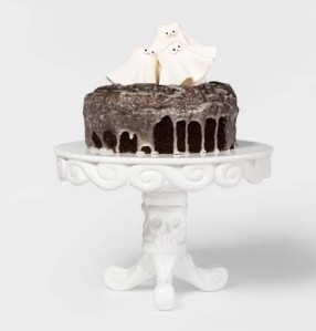 ceramic skull cake stand