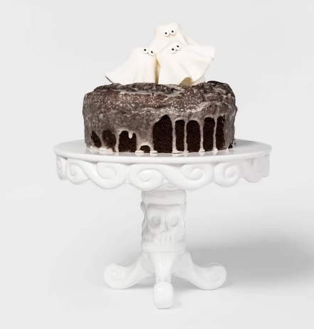 ceramic skull cake stand
