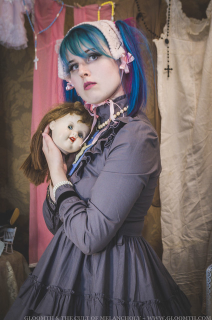 victorian doll outfit with doll head