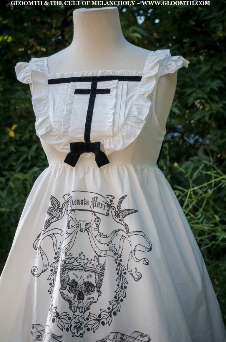 white gothic lolita mourning dress