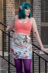 creepy dolls print fabric skirt
