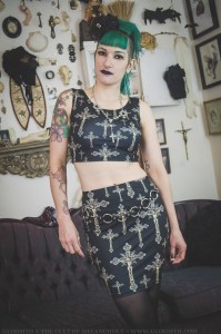 gothic crucifix matching set