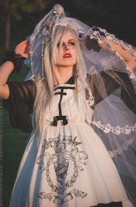 white mourning dress