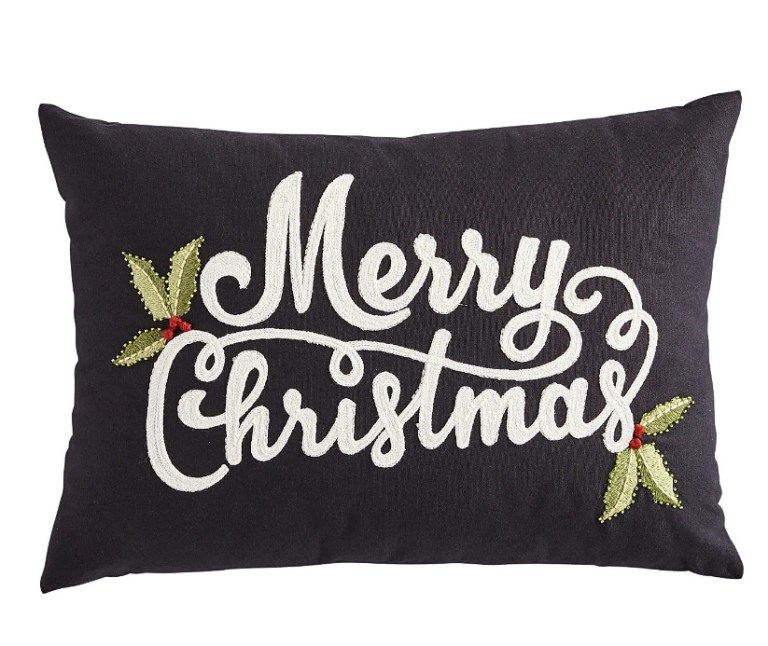 black christmas pillow gothic