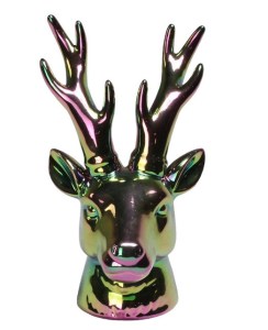 oil slick deer head antler gothic christmas decor