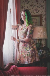 floral memorial cross print fabric dress