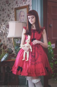 red skull printed dress