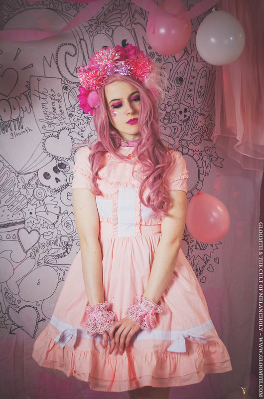 peach pink lolita dress
