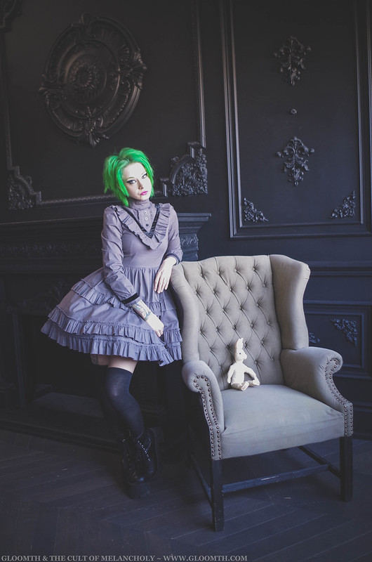 grey gothic victorian dress