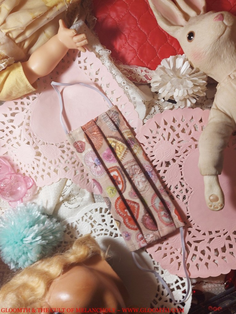 valentine print face mask S