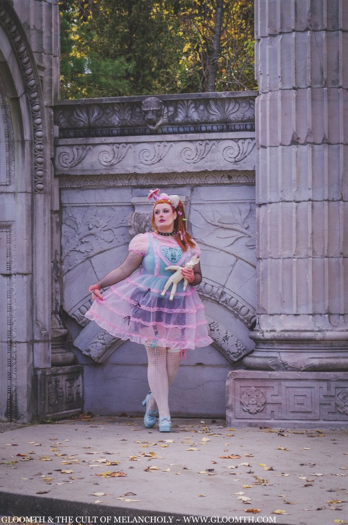plus size sheer pink lolita dress