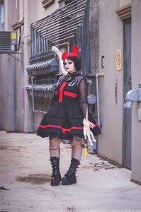 red black gothic nurse outfit