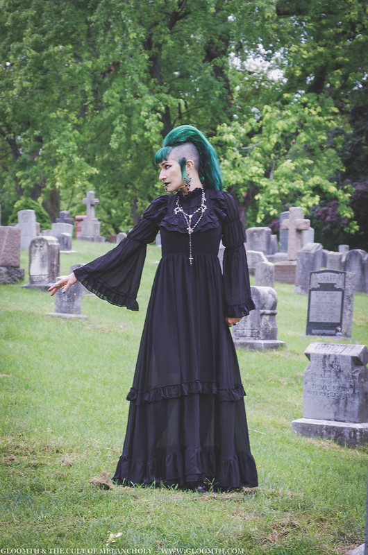 gothic dress with bell sleeves
