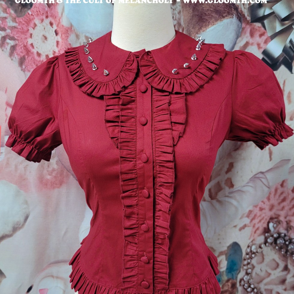 gothic spiked peter pan collar blouse