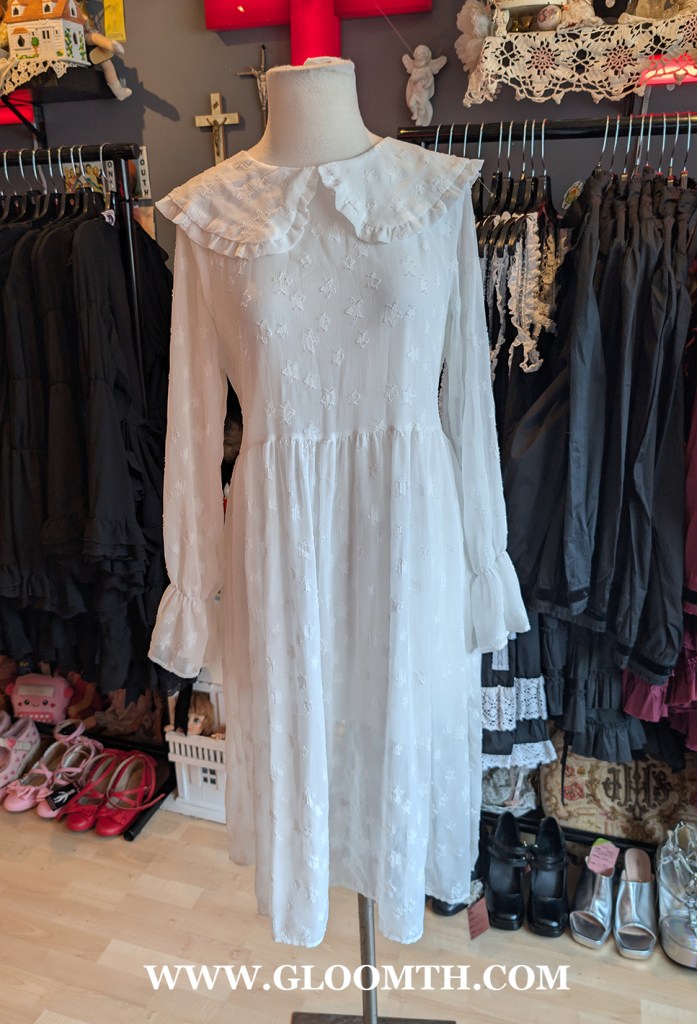 cute white dress with stars and large collar