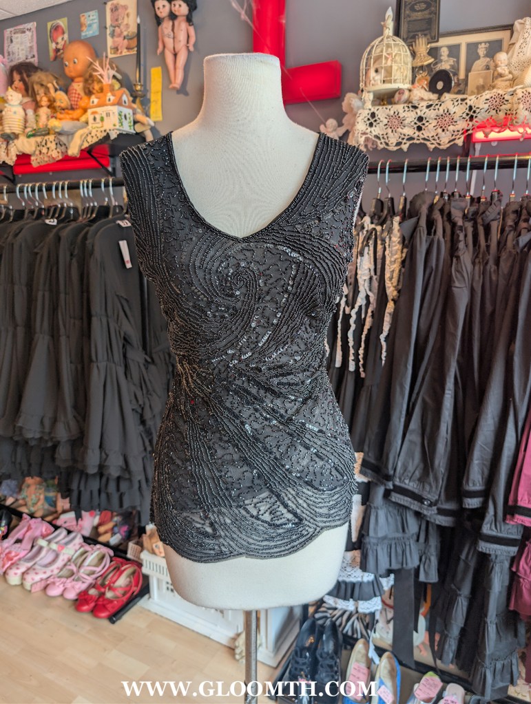 beaded vintage top for sale at DOLL FUNERAL shop in toronto 222 spadina