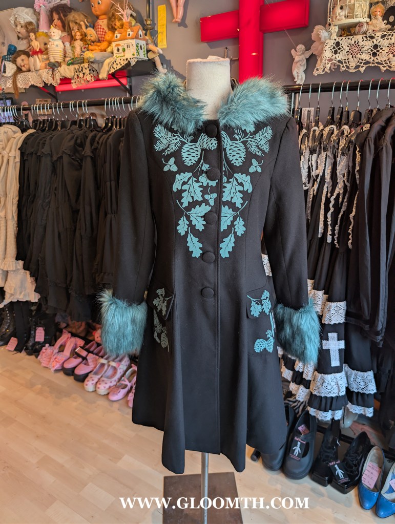 hell bunny winter coat on display at doll funeral shop inside chinatown centre toronto 222 spadinan ave