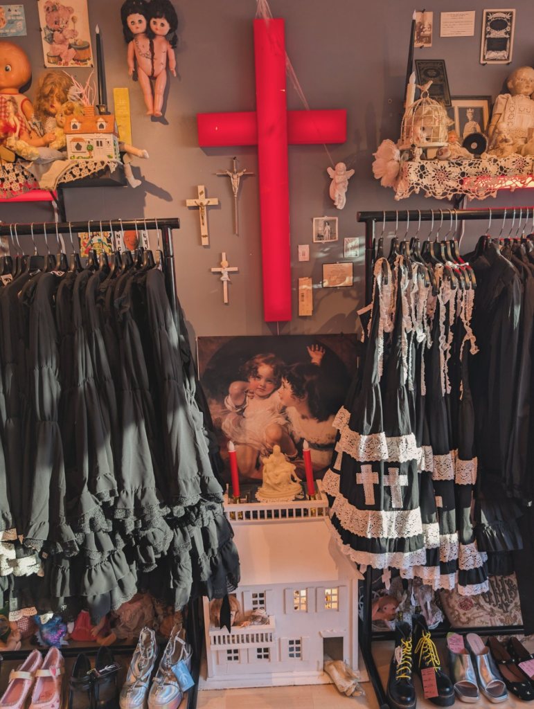 wall decor inside Doll funeral shop toronto