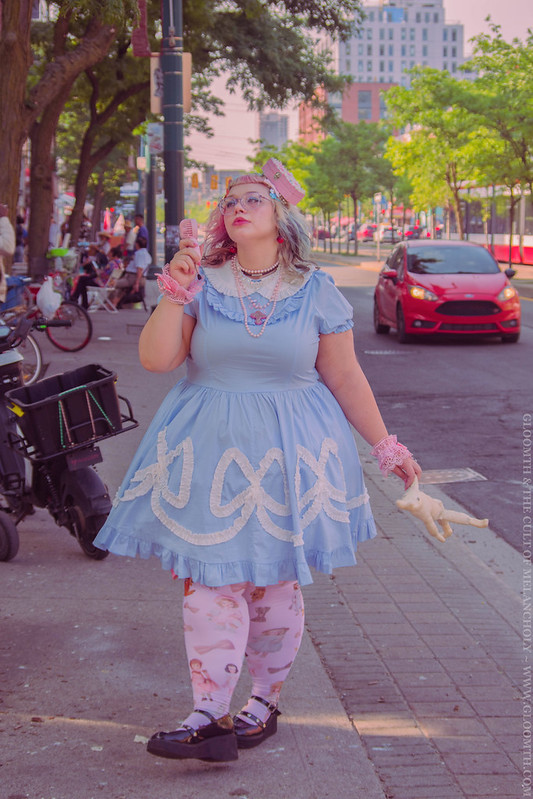 plus size lolita dress in blue cotton