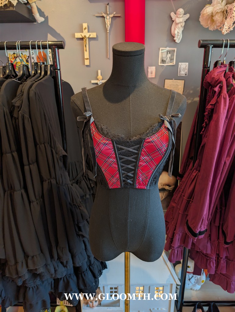 victoria secret mesh and plaid gothic bustier