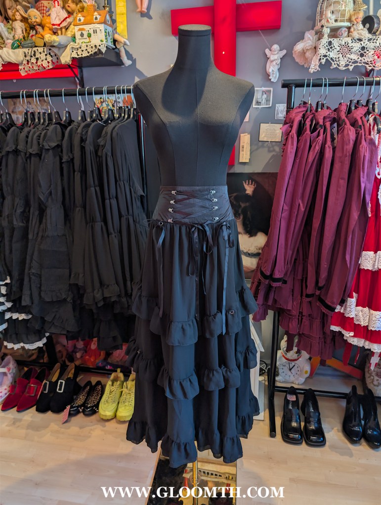 gothic corset skirt at doll funeral goth shop in toronto